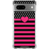 Polka Dots and Stripes Heart in Pink Google Pixel 8a Clear Case